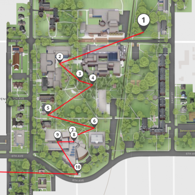 Map of campus sculpture